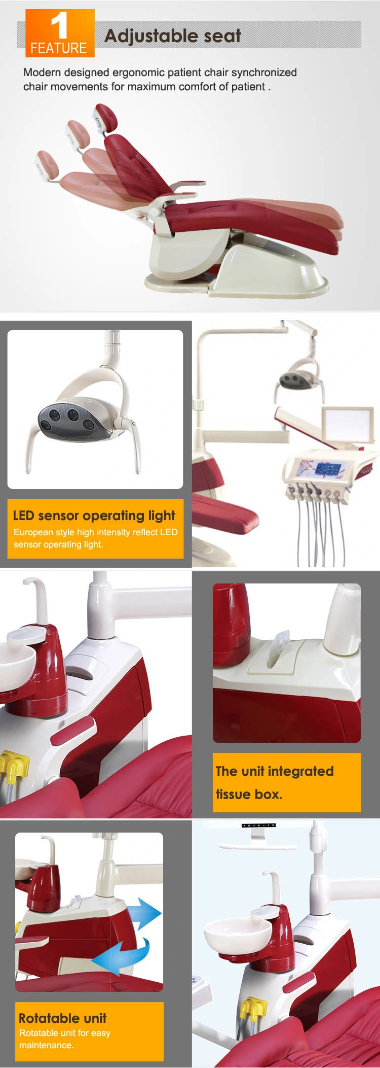 Hot Selling Ce Approved Dental Chair Cdc Dental Supplies/Vet Dental Equipment/Dental Instruments Switzerland