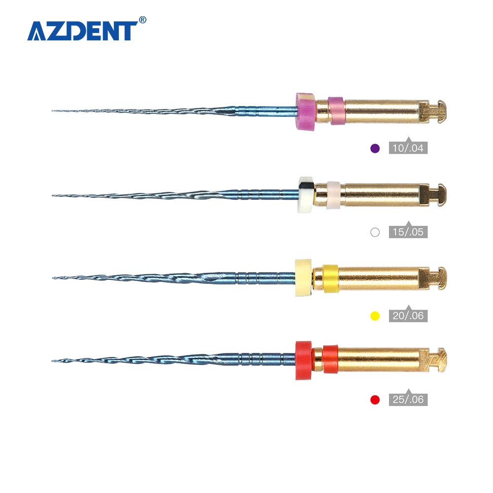 Azdent Dental File Endodontic Engine Use Niti Rotary File for Root Canal 25mm, #10-20 Blue