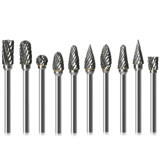 Lima rotativa de carboneto de aço de tungstênio de grão simples e duplo